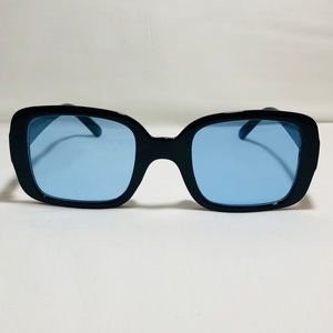 Black/Blue Rectangle Sunglasses